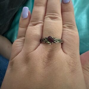 Elegant Gold and Purple Women's Ring